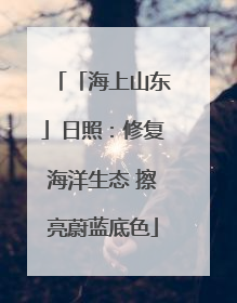 「海上山东」日照：修复海洋生态 擦亮蔚蓝底色