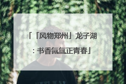「风物郑州」龙子湖：书香氤氲正青春