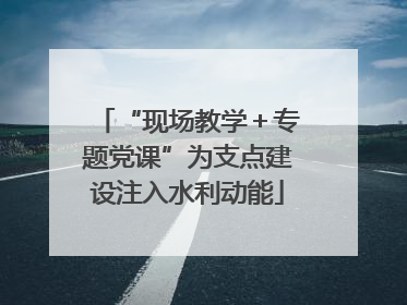 “现场教学＋专题党课”为支点建设注入水利动能