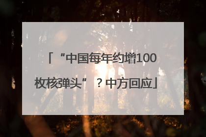 “中国每年约增100枚核弹头”？中方回应