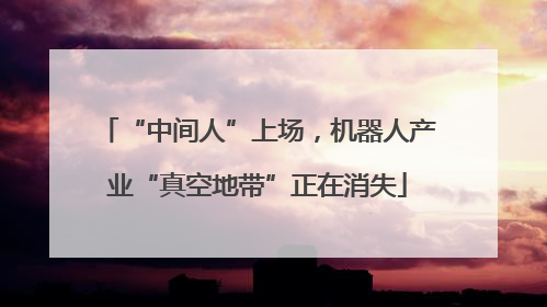 “中间人”上场，机器人产业“真空地带”正在消失