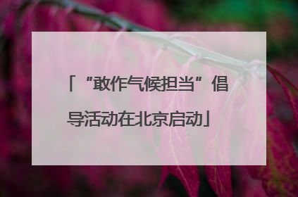 “敢作气候担当”倡导活动在北京启动