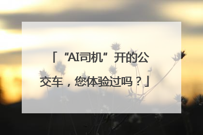 “AI司机”开的公交车，您体验过吗？