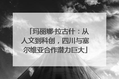 玛丽娜·拉古什：从人文到科创，四川与塞尔维亚合作潜力巨大