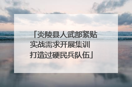 炎陵县人武部紧贴实战需求开展集训 打造过硬民兵队伍