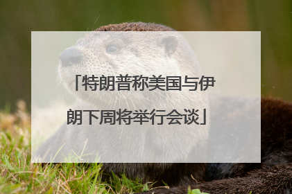 特朗普称美国与伊朗下周将举行会谈