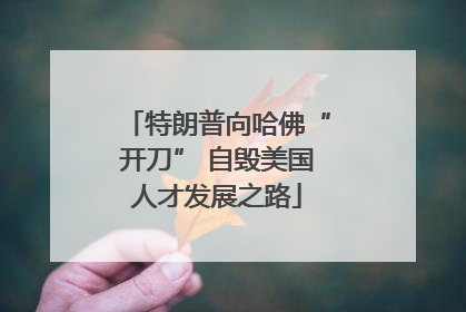 特朗普向哈佛“开刀” 自毁美国人才发展之路