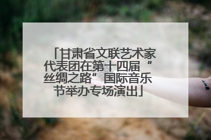 甘肃省文联艺术家代表团在第十四届“丝绸之路”国际音乐节举办专场演出