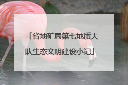 省地矿局第七地质大队生态文明建设小记