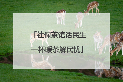 社保茶馆话民生 一杯暖茶解民忧