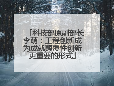 科技部原副部长李萌：工程创新成为成就颠覆性创新更重要的形式