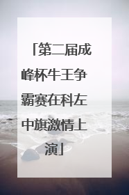 第二届成峰杯牛王争霸赛在科左中旗激情上演
