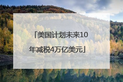 美国计划未来10年减税4万亿美元