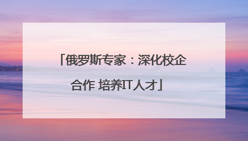 俄罗斯专家：深化校企合作 培养IT人才