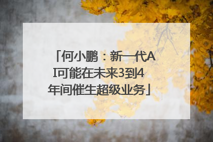 何小鹏：新一代AI可能在未来3到4年间催生超级业务