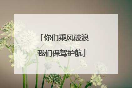 你们乘风破浪 我们保驾护航