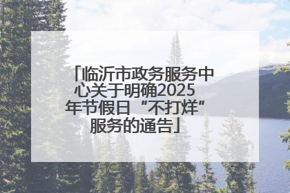 临沂市政务服务中心关于明确2025年节假日“不打烊”服务的通告