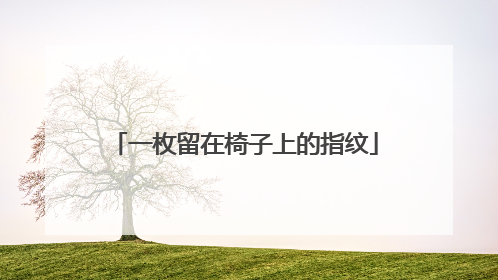 一枚留在椅子上的指纹