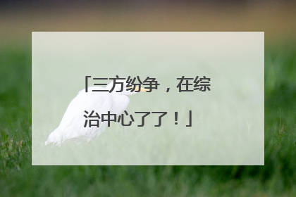 三方纷争，在综治中心了了！