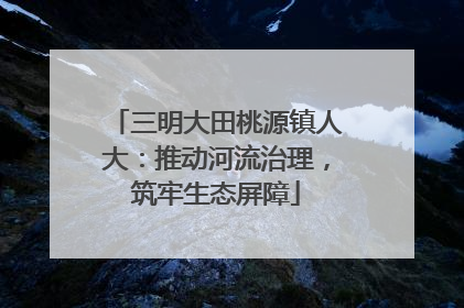 三明大田桃源镇人大：推动河流治理，筑牢生态屏障