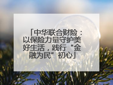 中华联合财险：以保险力量守护美好生活，践行“金融为民”初心
