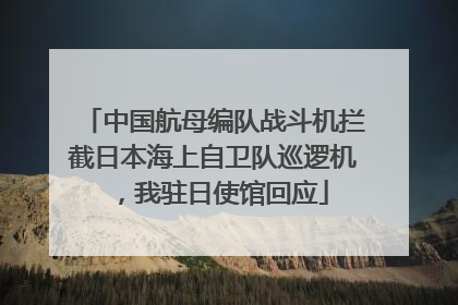 中国航母编队战斗机拦截日本海上自卫队巡逻机，我驻日使馆回应