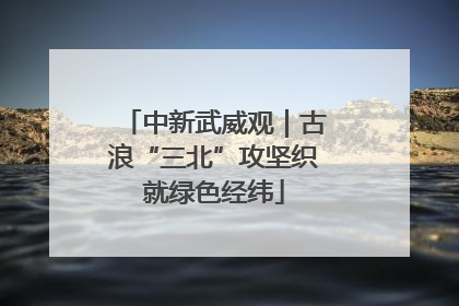 中新武威观｜古浪“三北”攻坚织就绿色经纬