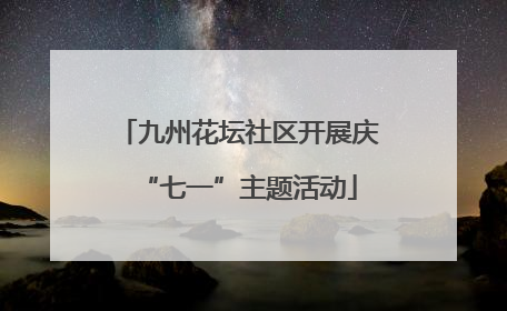 九州花坛社区开展庆“七一”主题活动