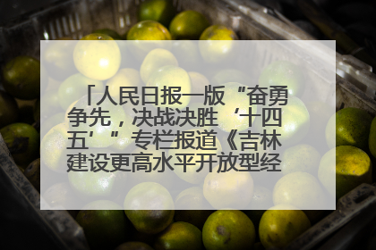 人民日报一版“奋勇争先，决战决胜‘十四五’”专栏报道《吉林建设更高水平开放型经济新体制》