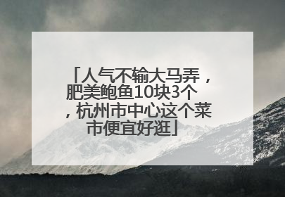 人气不输大马弄，肥美鲍鱼10块3个，杭州市中心这个菜市便宜好逛
