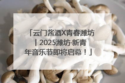 云门酱酒X青春潍坊丨2025潍坊·新青年音乐节即将启幕！