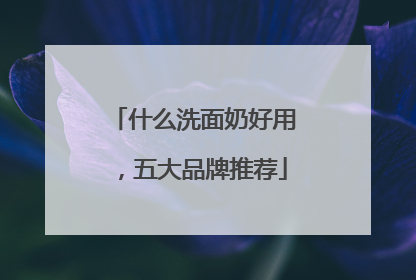 什么洗面奶好用，五大品牌推荐