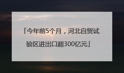 今年前5个月，河北自贸试验区进出口超300亿元