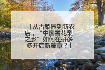 从古梨园到新农店，“中国雪花梨之乡”如何在拼多多开启新篇章？