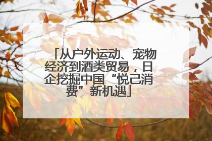 从户外运动、宠物经济到酒类贸易，日企挖掘中国“悦己消费”新机遇