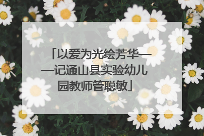 以爱为光绘芳华——记通山县实验幼儿园教师管聪敏