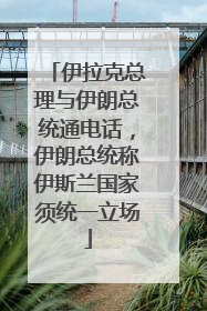 伊拉克总理与伊朗总统通电话，伊朗总统称伊斯兰国家须统一立场