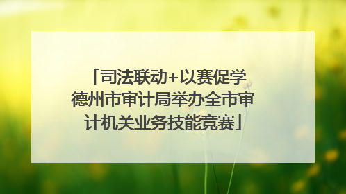 司法联动+以赛促学 德州市审计局举办全市审计机关业务技能竞赛