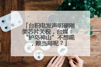 台积电发声明硬刚美芯片关税，台媒：“护岛神山”不想跪，赖当局呢？