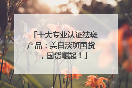 十大专业认证祛斑产品：美白淡斑国货，国货崛起！
