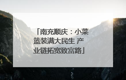 南充顺庆：小菜篮装满大民生 产业链拓宽致富路
