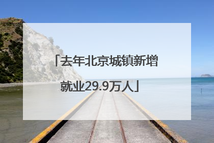 去年北京城镇新增就业29.9万人