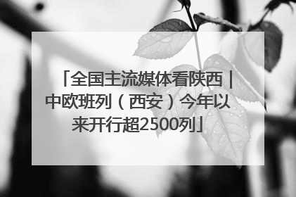 全国主流媒体看陕西｜中欧班列（西安）今年以来开行超2500列