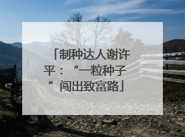 制种达人谢许平：“一粒种子”闯出致富路