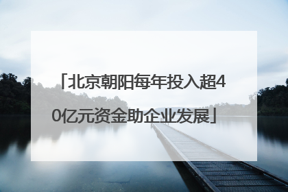北京朝阳每年投入超40亿元资金助企业发展