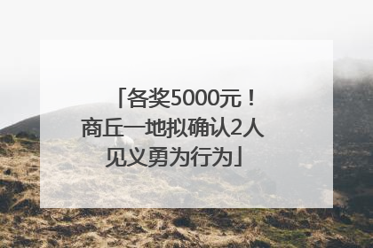 各奖5000元！商丘一地拟确认2人见义勇为行为