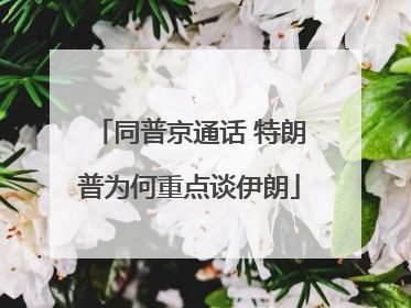 同普京通话 特朗普为何重点谈伊朗