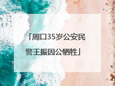 周口35岁公安民警王振因公牺牲