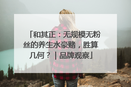 和其正：无规模无粉丝的养生水豪赌，胜算几何？｜品牌观察