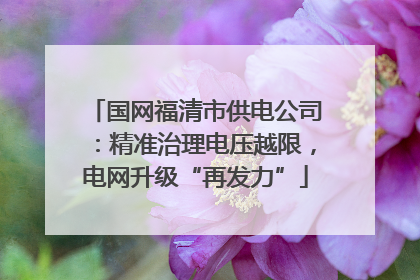 国网福清市供电公司：精准治理电压越限，电网升级“再发力”